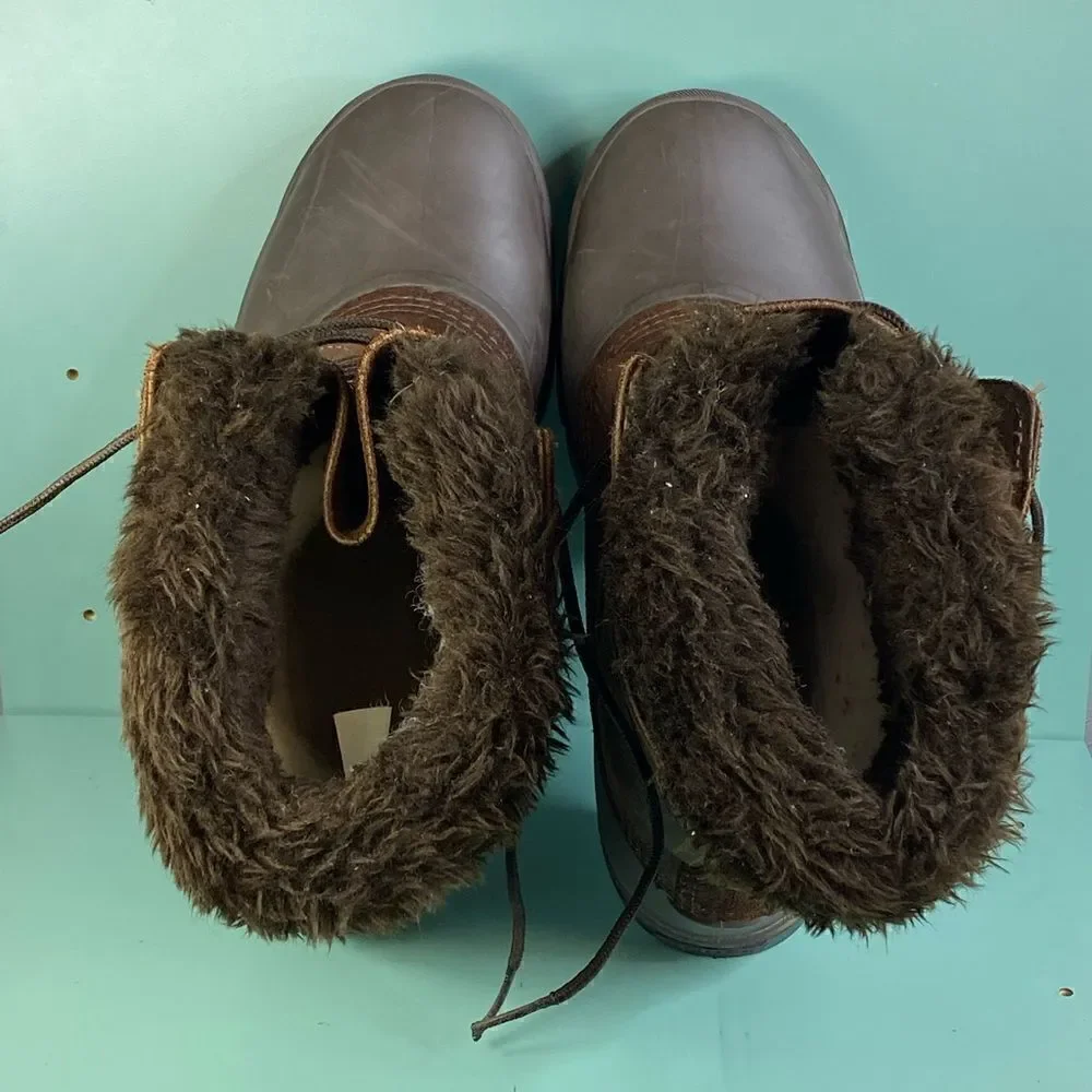 Sorel  VTG Kaufman Manitou Boots shoes Brown Rubber Leather Size 10 Mens